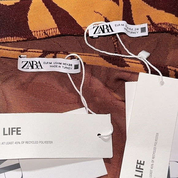 Zara JACQUARD WRAP TOP AND FLARED PANTS Two Piece Set - Picture 7 of 12